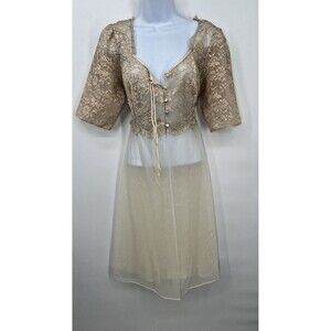 Vintage 60s 50s Vanity Fair Lace Babydoll Dress sheer  open  need under slip :